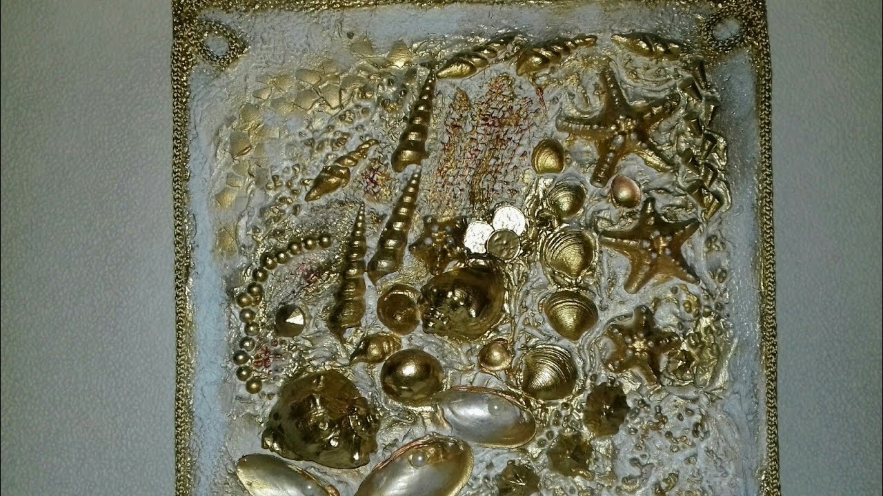 Картина-панно из ракушек.Подарок на 8 марта. Панно в морском стиле.Техника терра.