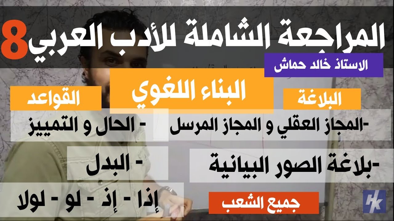 المراجعة الشاملة للأدب العربي 08/المجازالعقلي والمرسل/الحال والتمييز/البدل/إعراب إذا- إذ- لو- لولا