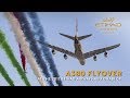 Flyover at the 2017 Formula 1 Abu Dhabi GP with Etihad's A380