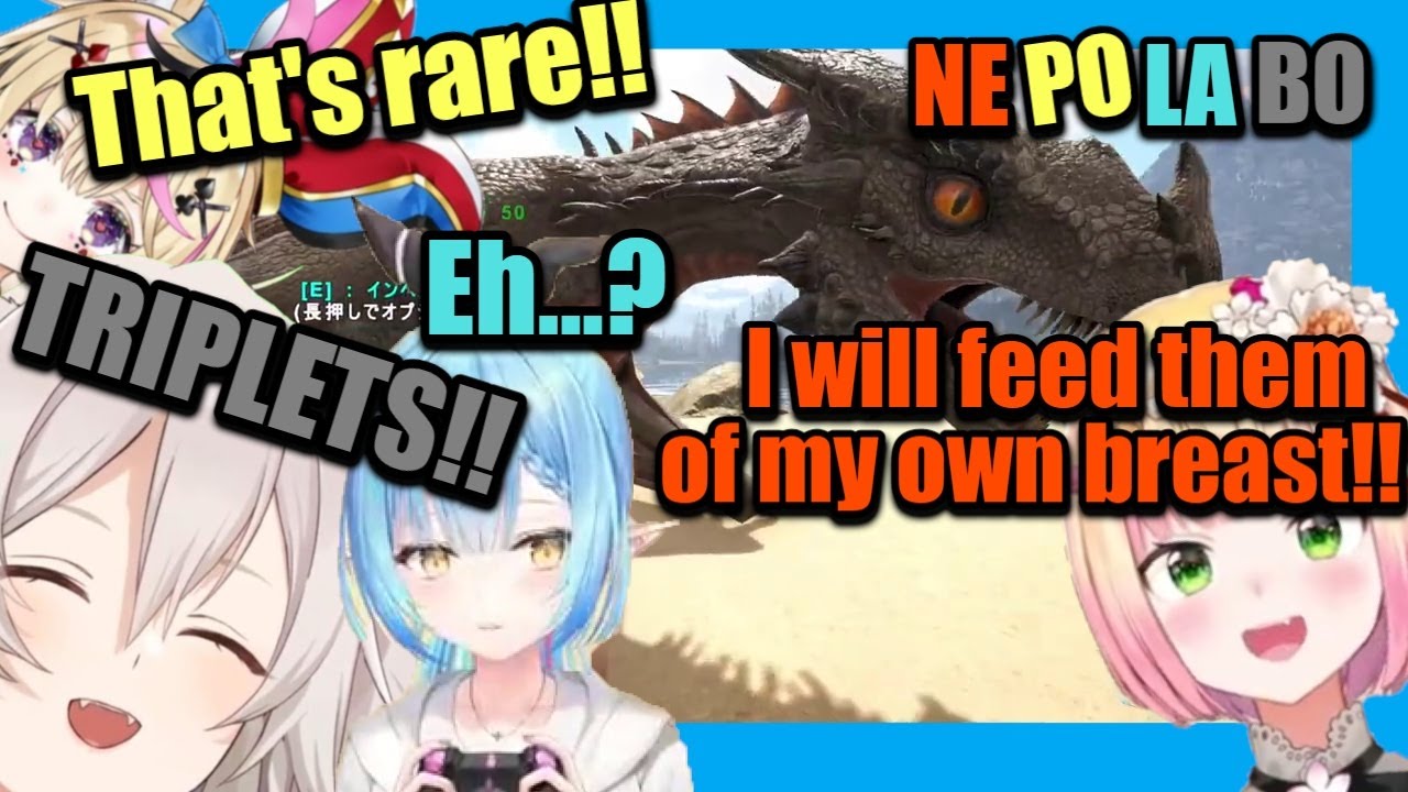 [Hololive] Nepolabo Ark Collab Highlights Part 2 - Hatching the wyvern eggs!