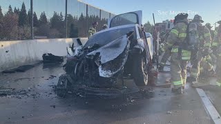 Car catches fire on Highway 50 near Folsom Blvd | Top 10