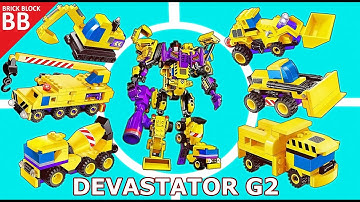 Qman 1401 : Creative Master a.k.a Devastator G2 ⚡️ Speed Build Assembling Lego Transformers combiner