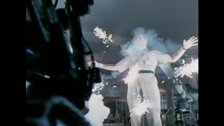 Chopping Mall (1986) Killbot electrocutes janitor