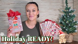 🎄 Christmas Gift Bags Set of 10 + 20 Tissue Sheets | Santa, Gingerbread & Holiday Assorted Patterns