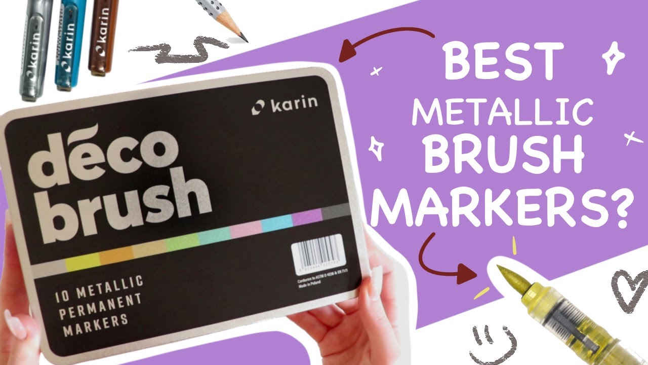 Karin Deco Brush Metallic Permanent Markers, Set of 10 