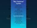 Coldplay x BTS-"My Universe" Lyrics #bts #coldplay #shorts #lyrics