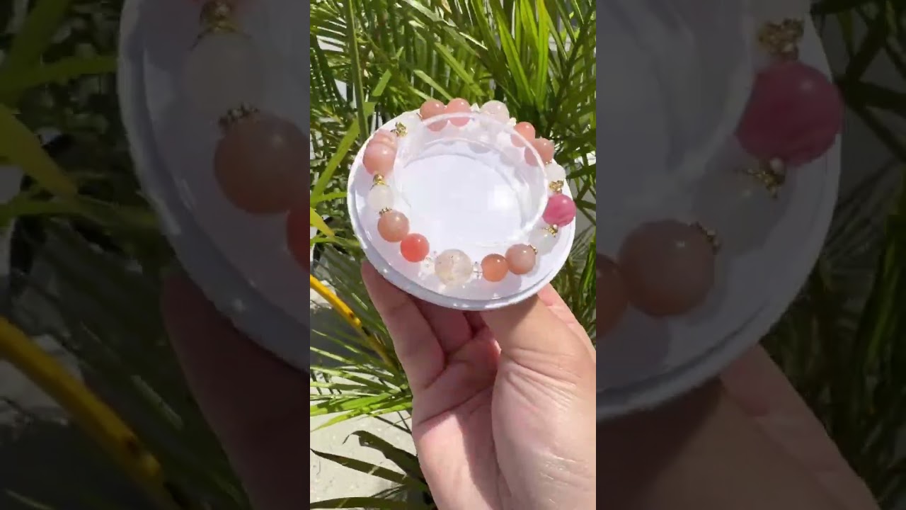 一点物】ピーチメノウ貔貅（ヒキュウ）デザインブレスレット 002 