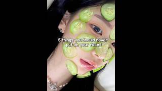 5 Things You Should Never Put On Your Face ❌️✨️ #skin #aesthetic #trending