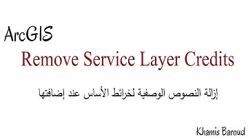 Remove Service Layer Credits | ArcMap