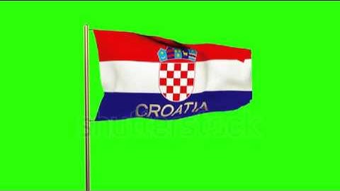Croatia flag with title waving in the wind. Looping sun rises style. Animation loop Stock video by