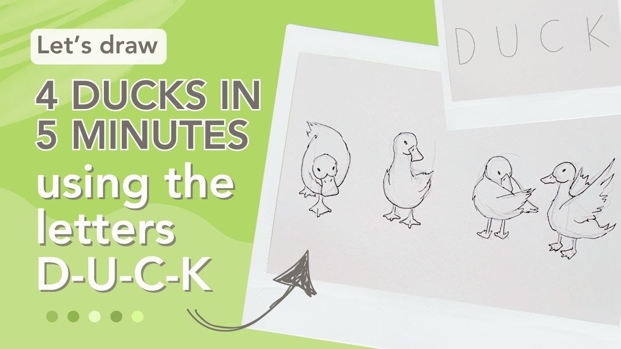 How to Draw a Duck Using the Letters D U C K - Drawing With Letters ...