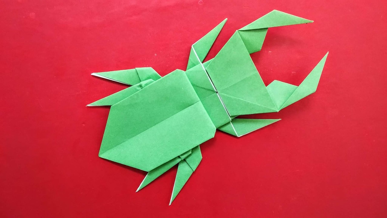 Origami Stag Beetle Tutorial | How To Make Stag Beetle | Origami ...