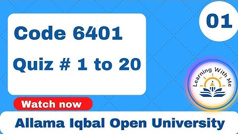 AIOU Quiz 6401😌 With Correct Answers Part 1 ||Solved quiz of 6401 || @mashaliqbalofficial06