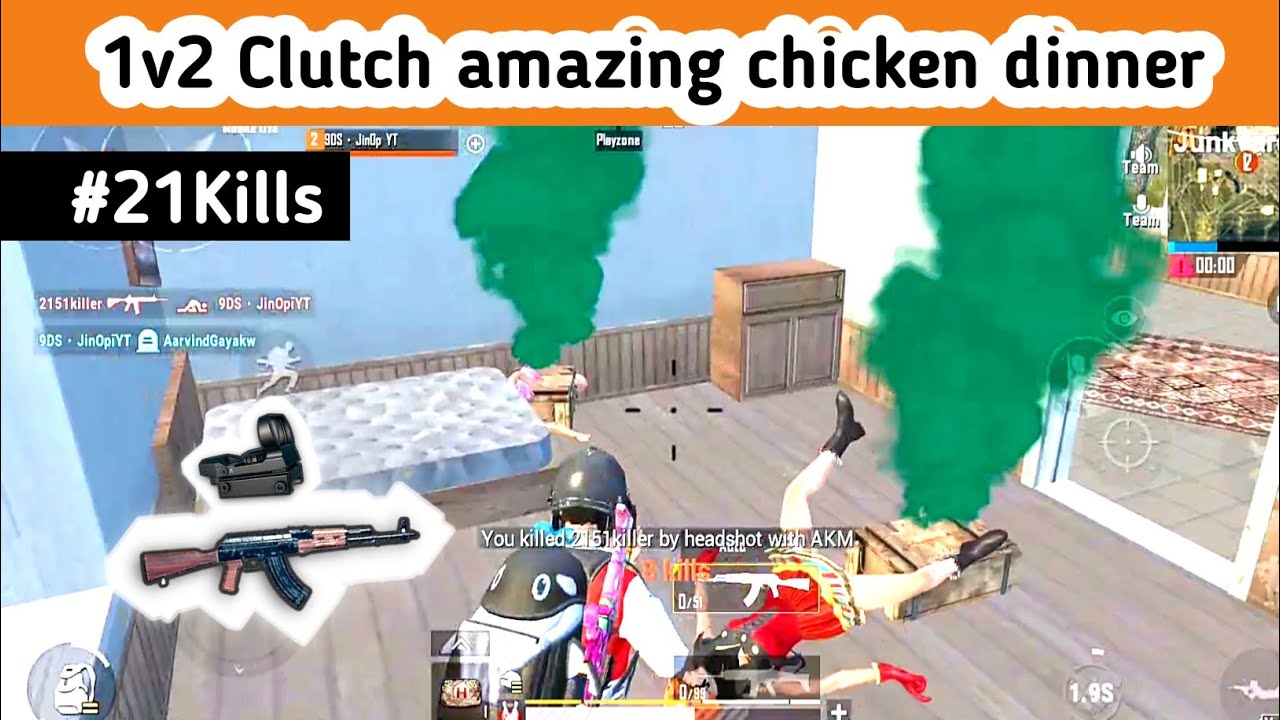 🔥21 Kills amazing chicken dinner in pubg mobile lite in AKM - YouTube