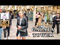 Istanbul turkey city center  walking around the sishane and galata tower  may 10th 2024  4k 60fps