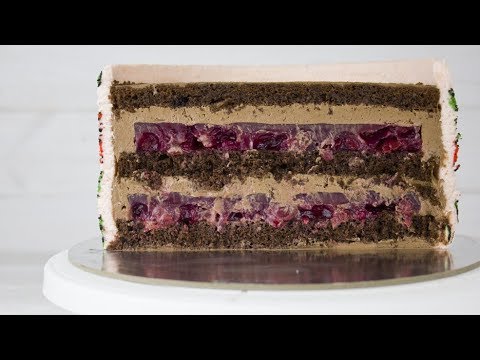 Торт quotАроматная осеньquot. Подробный рецепт торта с вишневой начинкой и шоколадным кремом с сюрпризом