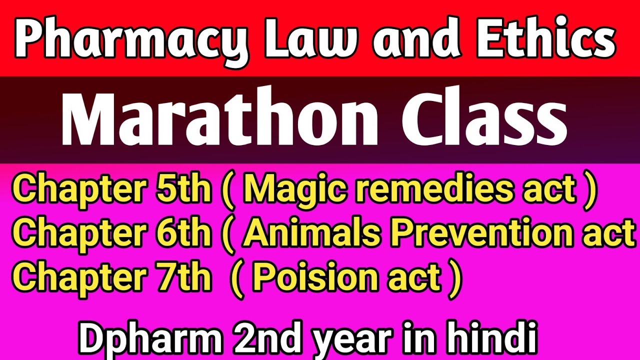 Pharmacy Law and Ethics in hindi chapter 5,6 and 7 in hindi