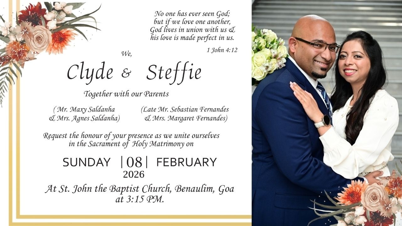 Wedding Nuptials of Clyde & Steffie | 8 February 2026 | St. John the Baptist Church, Benaulim Goa |
