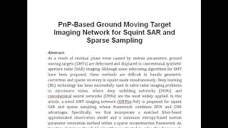PnP Based Ground Moving Target Imaging Network for Squint SAR and Sparse Sampling