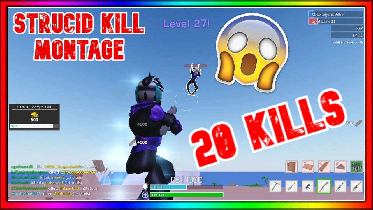 Strucid Kill Montage Roblox Strucid 20 Kills Youtube - 60 kills in 2 minutes roblox strucid montage youtube