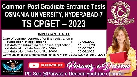 TS CPGET 2023 Notification