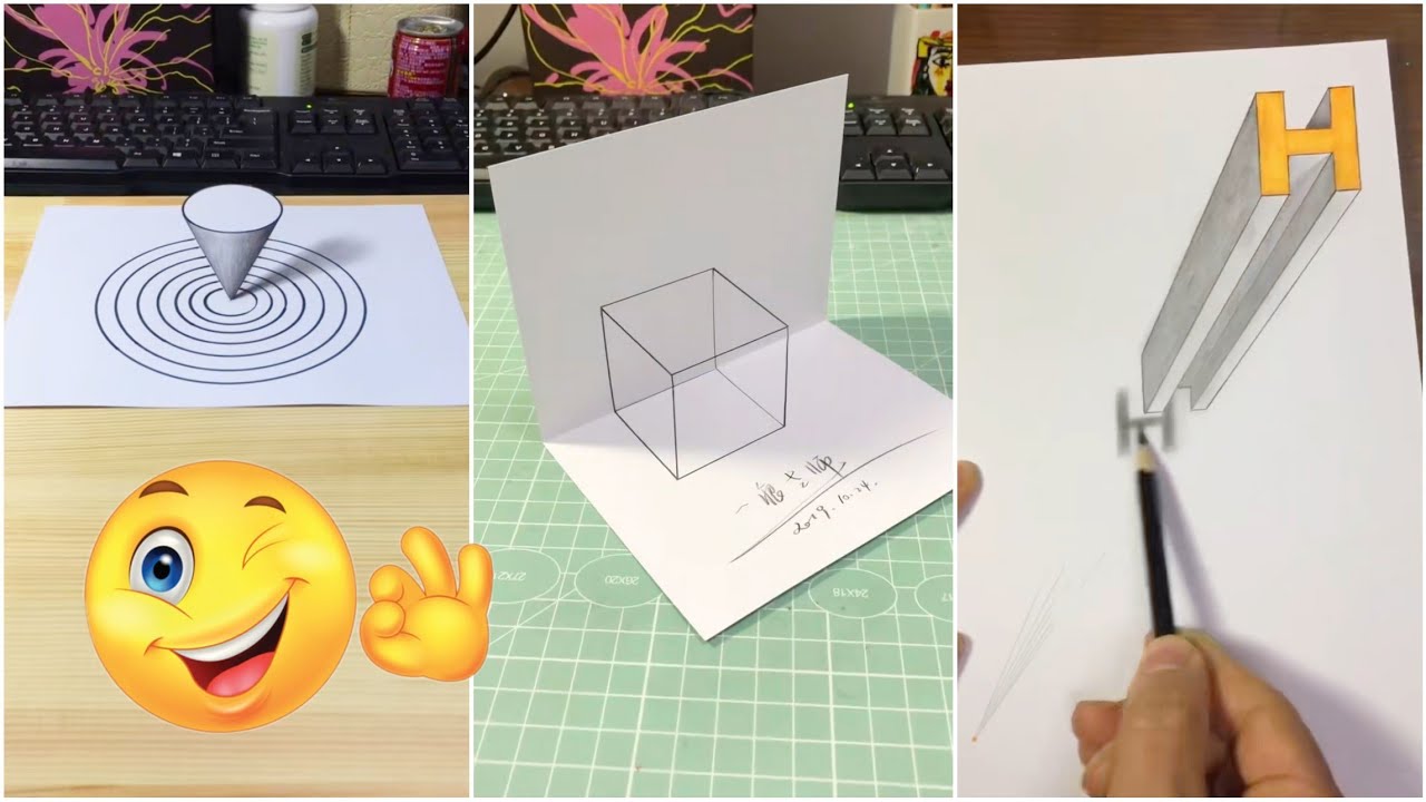 vẽ hình 3D đơn giản mà ai cũng có thể thực hiện  happy origami 4  YouTube