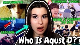 Discovering SUGA from BTS (Daechwita, Agust D, Seesaw, Tsundere, A Single Parent to Bts) | REACTION