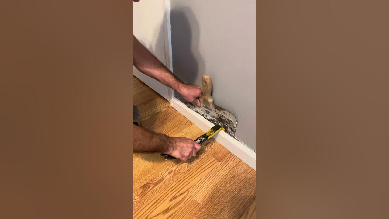 Baseboard removal, replacing a floor in a bedroom. YouTube