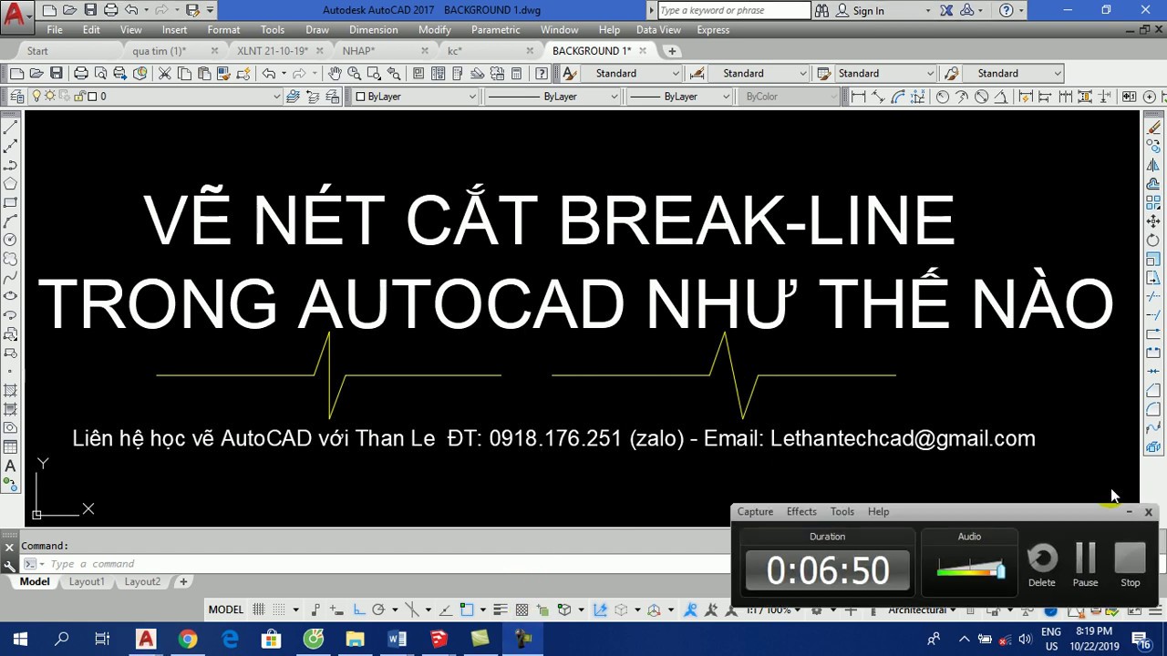 Hướng Dẫn Vẽ Nét Cắt Break Line Trong Autocad - Youtube