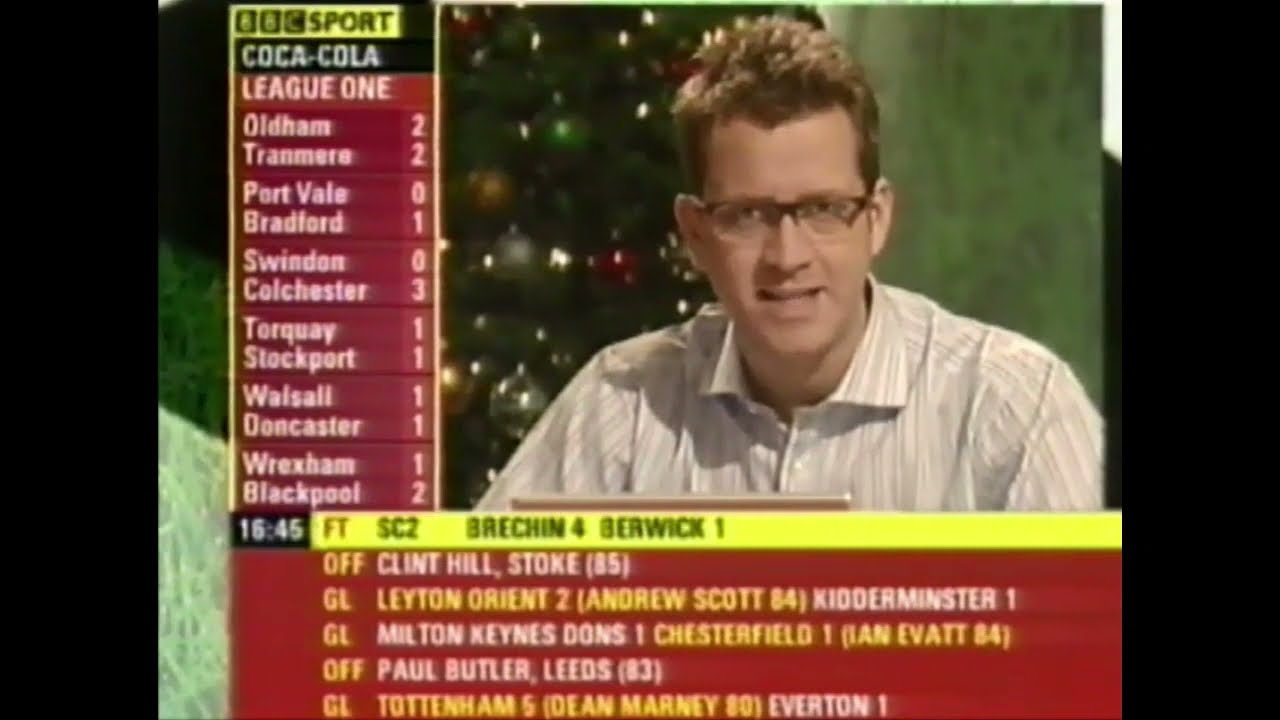 BBC Final Score - Saturday 1st January 2005
