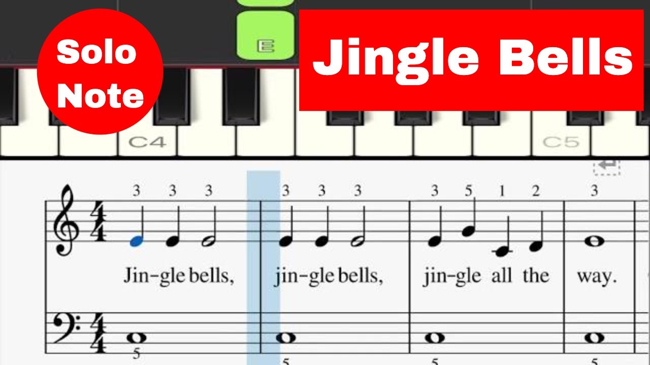 Jingle Bells  Beginner piano sheet music - Galaxy Music Notes