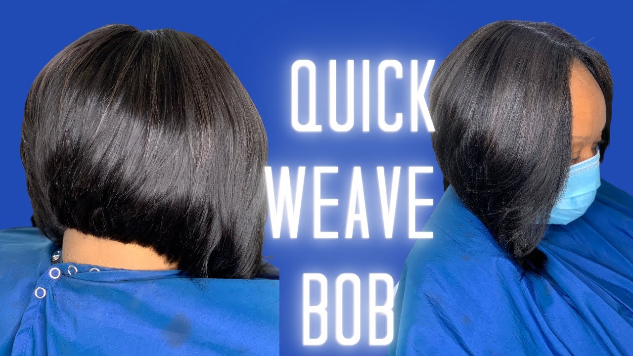 Middle part stacked quick weave bob - YouTube