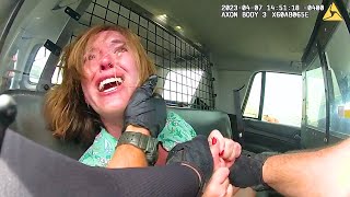 Insane Karen Goes Ballistic On Police After Getting Wasted With Her Kid