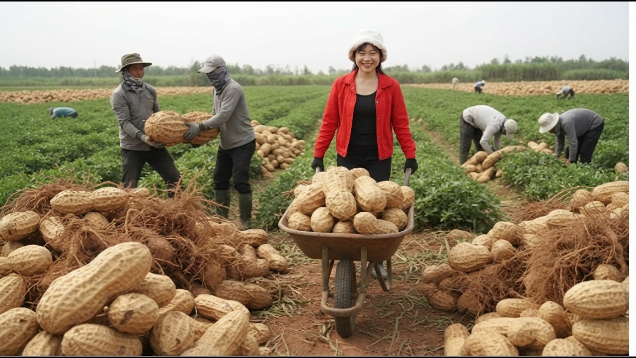 TIMELAPSE -- Harvesting 9999 + Giant Peanuts, Goes To Market Sell | LIFE ON THE FARM