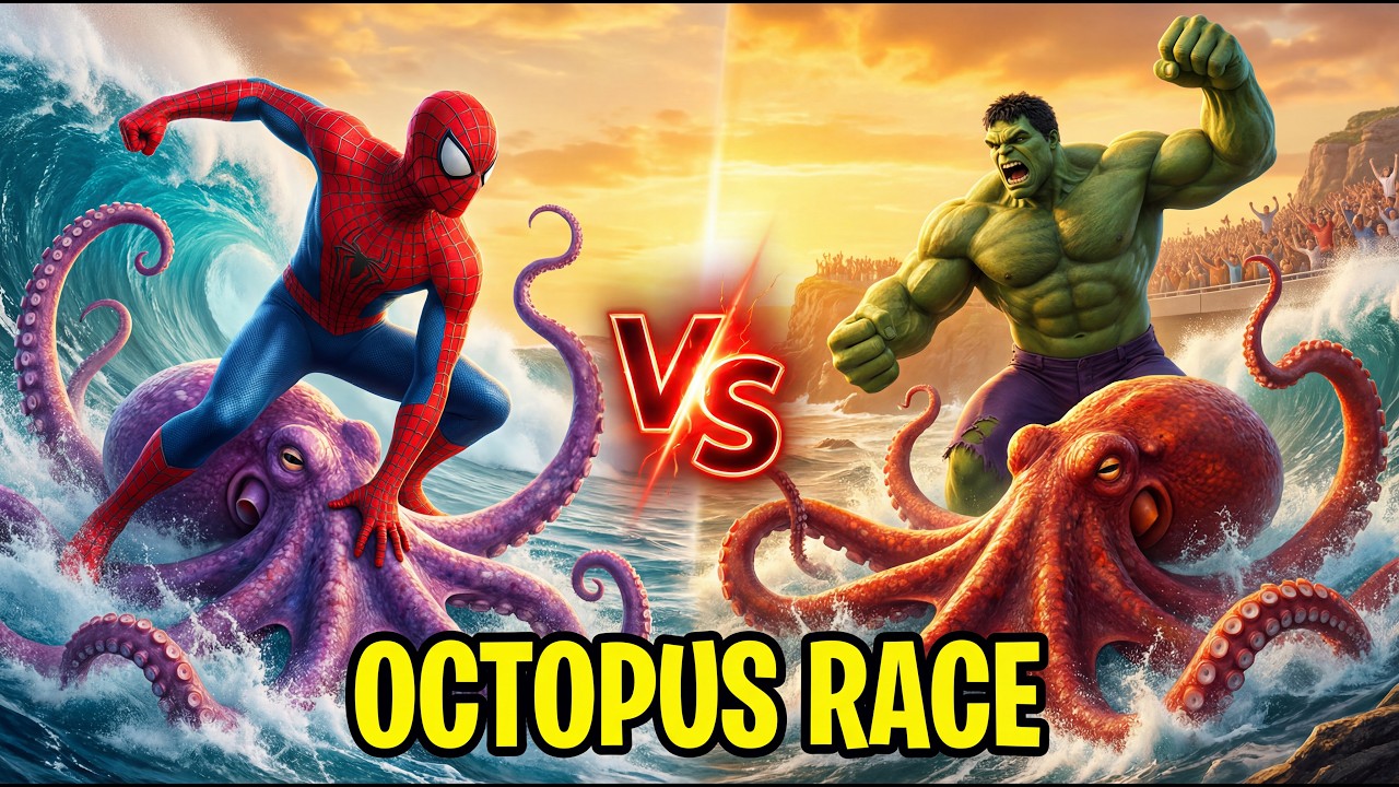 🦑🕷️ Epic Racing Showdown - SPIDERMAN vs HULK - WHO DOMINATES - YouTube