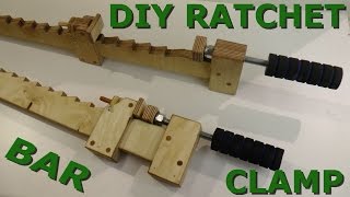 This clamp made from Plywood is a fun and easy build, with a cool ratcheting bar stock, and great clamping force. Plans/Measured 