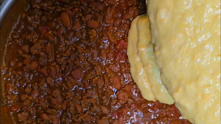 CHILI CORNBREAD CASSEROLE | Pour cornbread batter over chili for this amazing CASSEROLE!