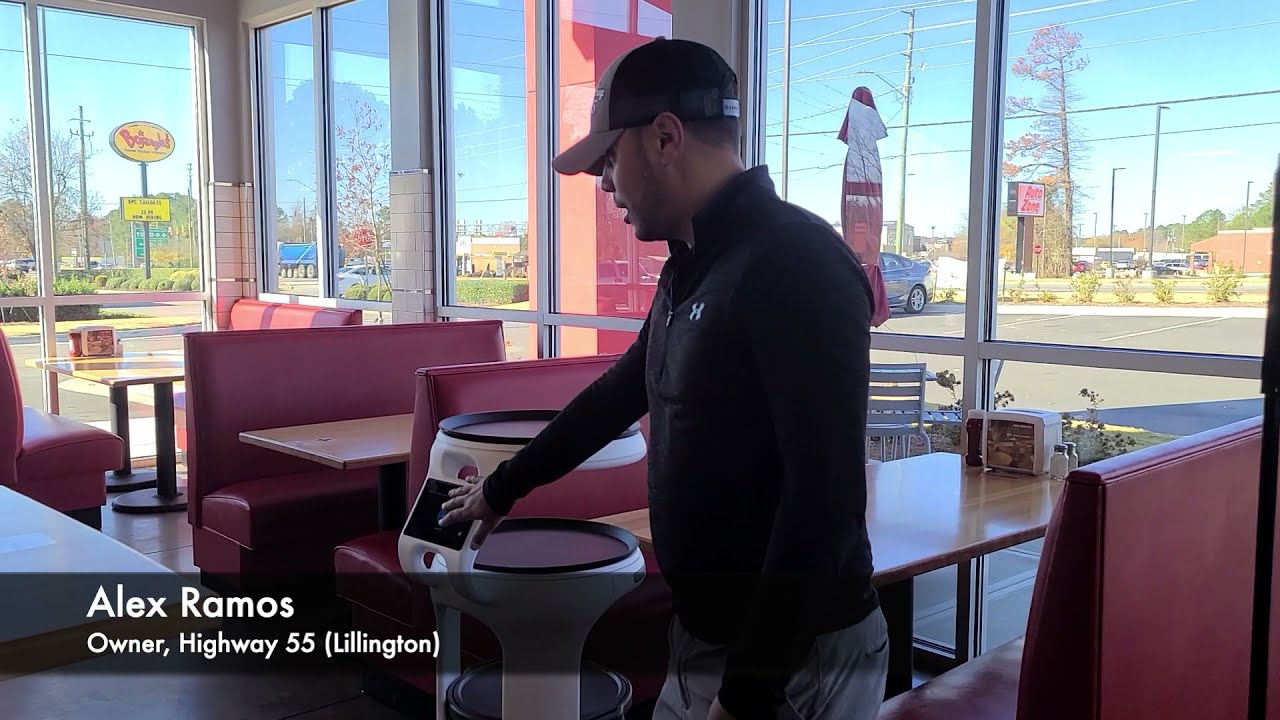 Highway 55 introduces 'Servi' robot YouTube