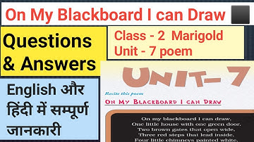 On my blackboard I can draw , class 2 unit 7 poem questions answers NCERT solutions