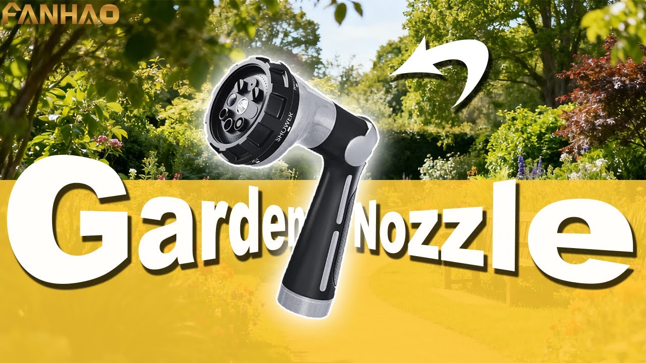 FANHAO Garden Hose Nozzle Heavy Duty,100% Metal Water Hose Sprayer with 8 Spray Patterns-Silver