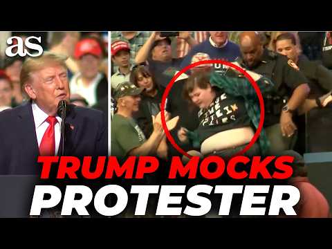 TRUMP MOCKS a “FAT” protester as a FIGHT breaks out at his rally