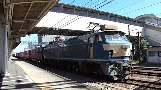 5099レ JR貨物 EF66 54号機 吹田機関区所属 牽引貨物列車 東海道本線 富士駅 各種起動検査 入れ換え 発車まで