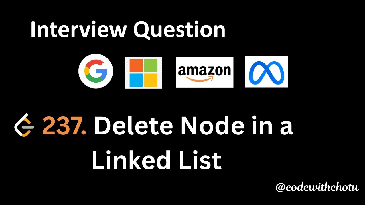 237. Delete Node in a Linked List - Python -Medium - YouTube