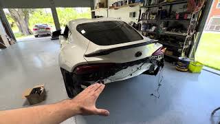 REBUILDING A WRECKED 2021 TOYOTA SUPRA PART 4 | Finishing up the Rear End and Interior