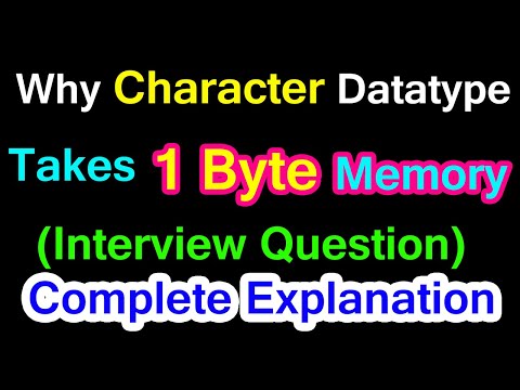 Why Character datatype takes 1 Byte Memory in C Language | Character Data type in C | in Telugu