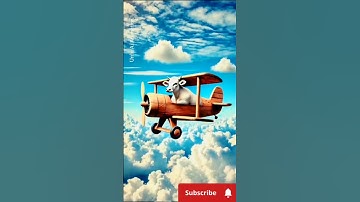 Look how the cow is flying a plane 😲😲 #ai #cow #animals #shortstories