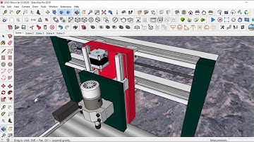 CNC Machine modeling using sketchup pro rendered with vray 4.0