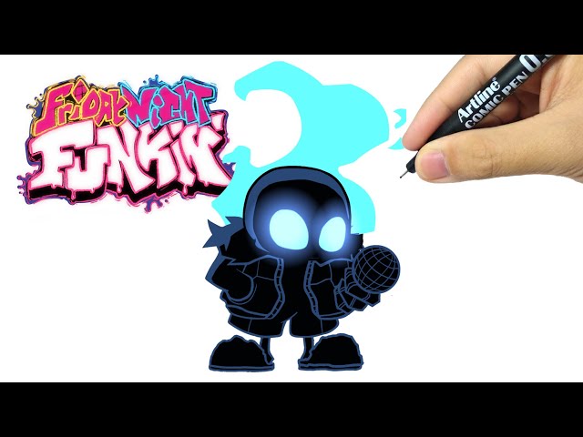 How To Draw FNF MOD Character - Nightmare Sans Easy Step by Step 