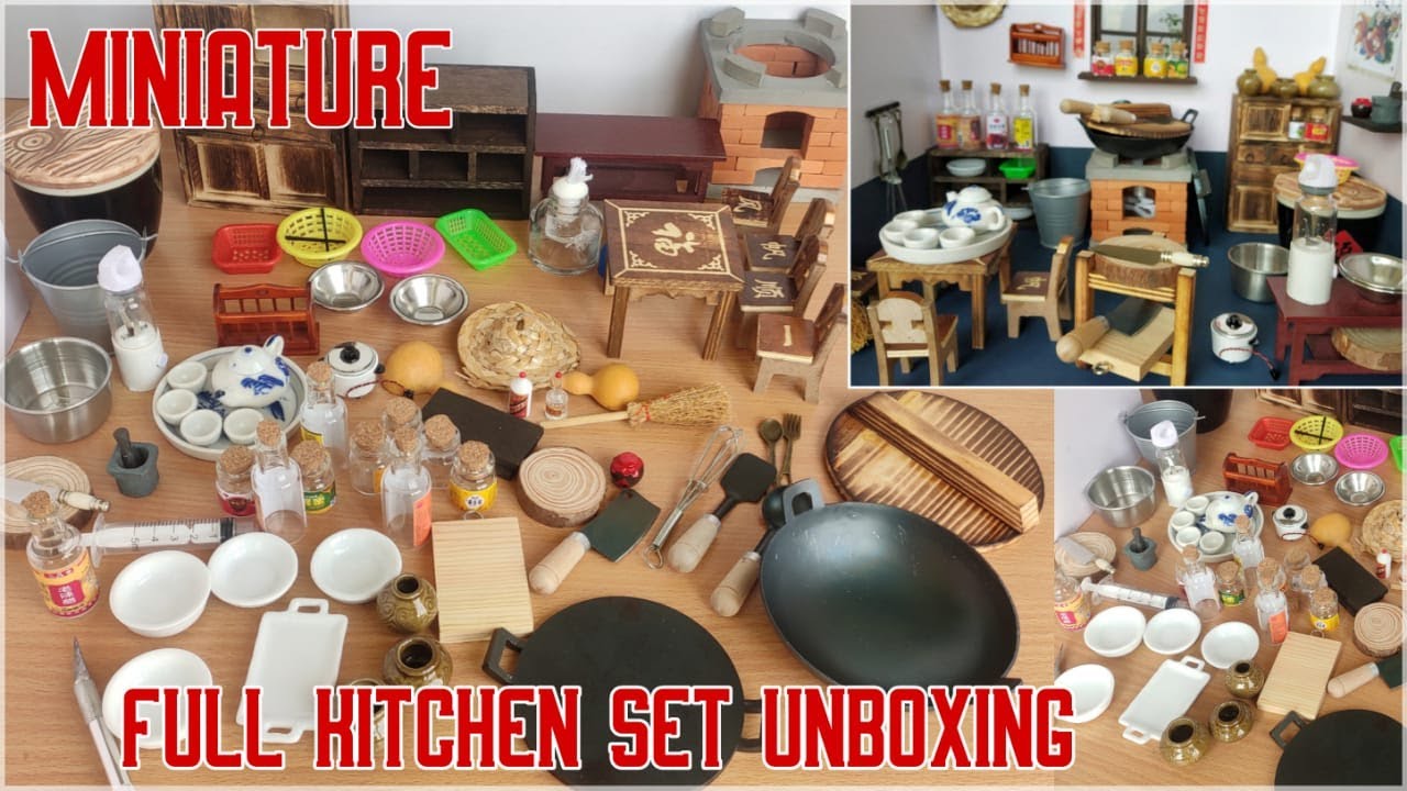 Miniature Real Cooking Full Kitchen Set Unboxing