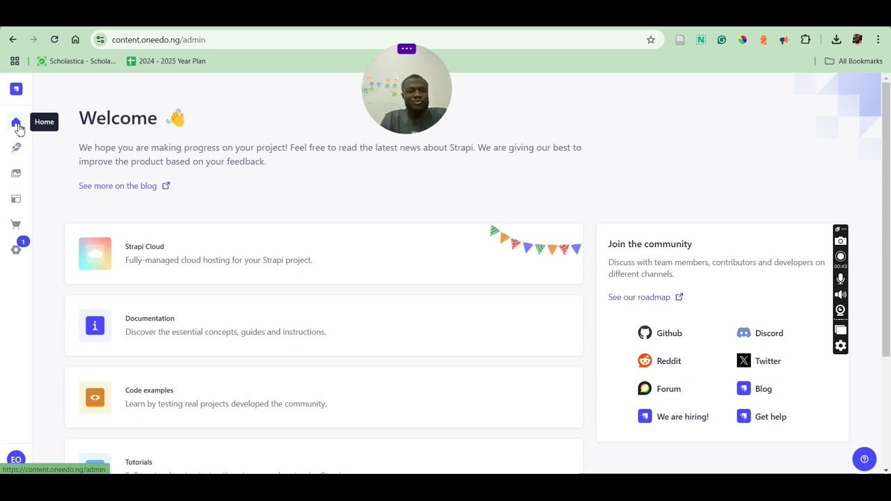 Interface of the oneEdo Content Management System